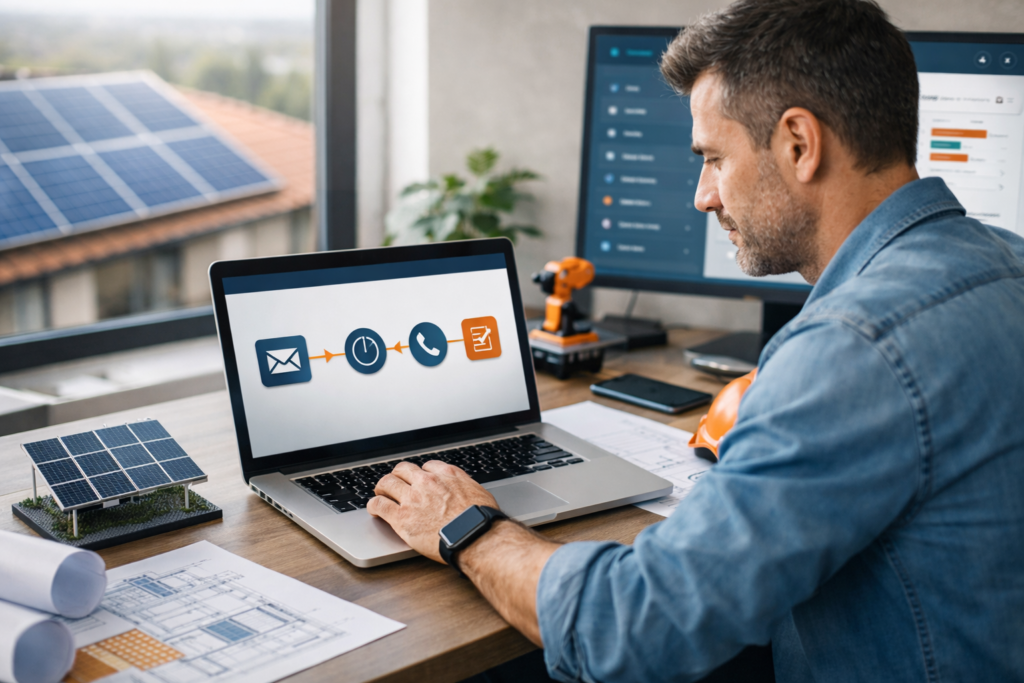 Automação Follow-up Energia Solar: Arquitetura Operacional de Cadências, Gatilhos e Réguas de Comunicação para Integradores