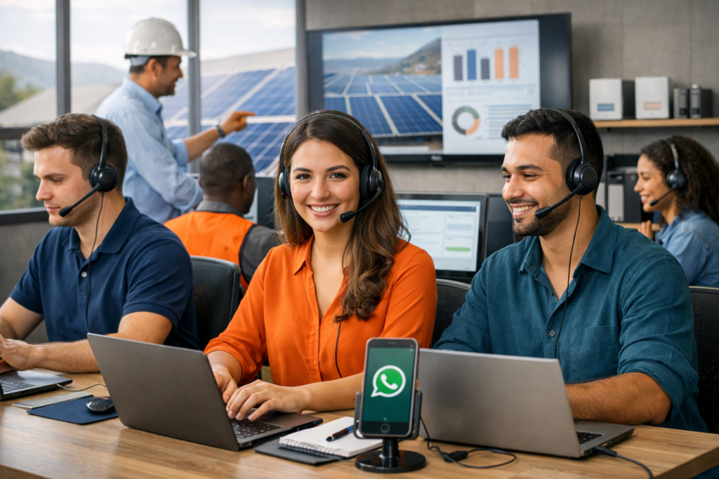Como Montar Equipe de Atendimento WhatsApp para Integradora Solar: Dimensionamento, Perfis e Organograma Completo
