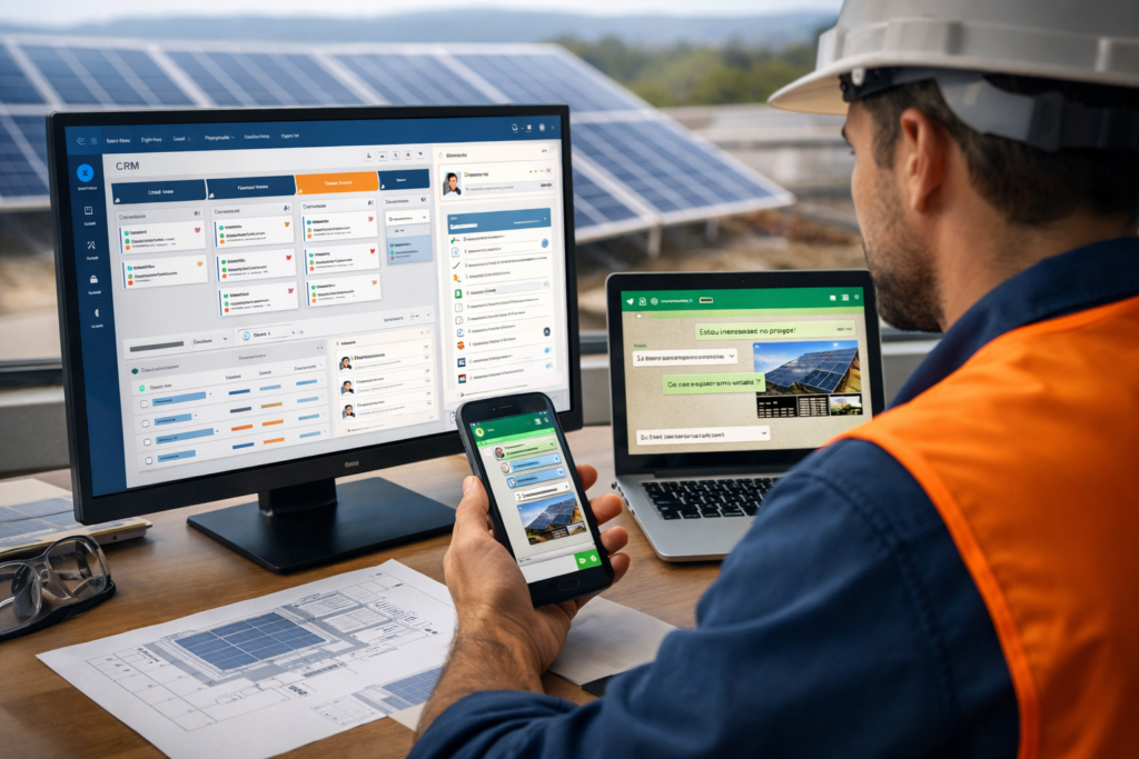CRM com WhatsApp para Energia Solar: Por Que a Integração Nativa É Essencial em 2026