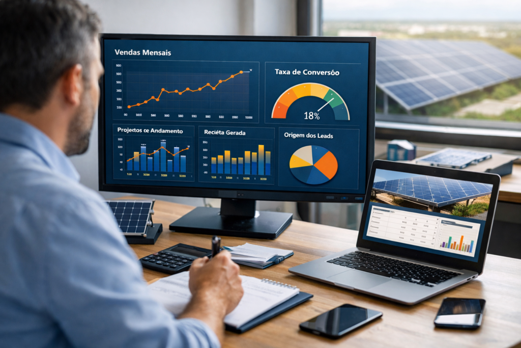Indicadores Comerciais Integradora Solar: Dashboard Operacional Diário com Números Essenciais e Ações Práticas