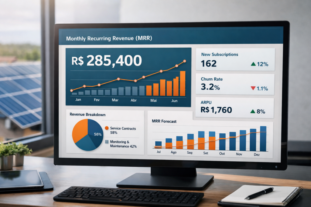 MRR para Integradoras de Energia Solar: Como Criar Receita Recorrente com Serviços de O&M